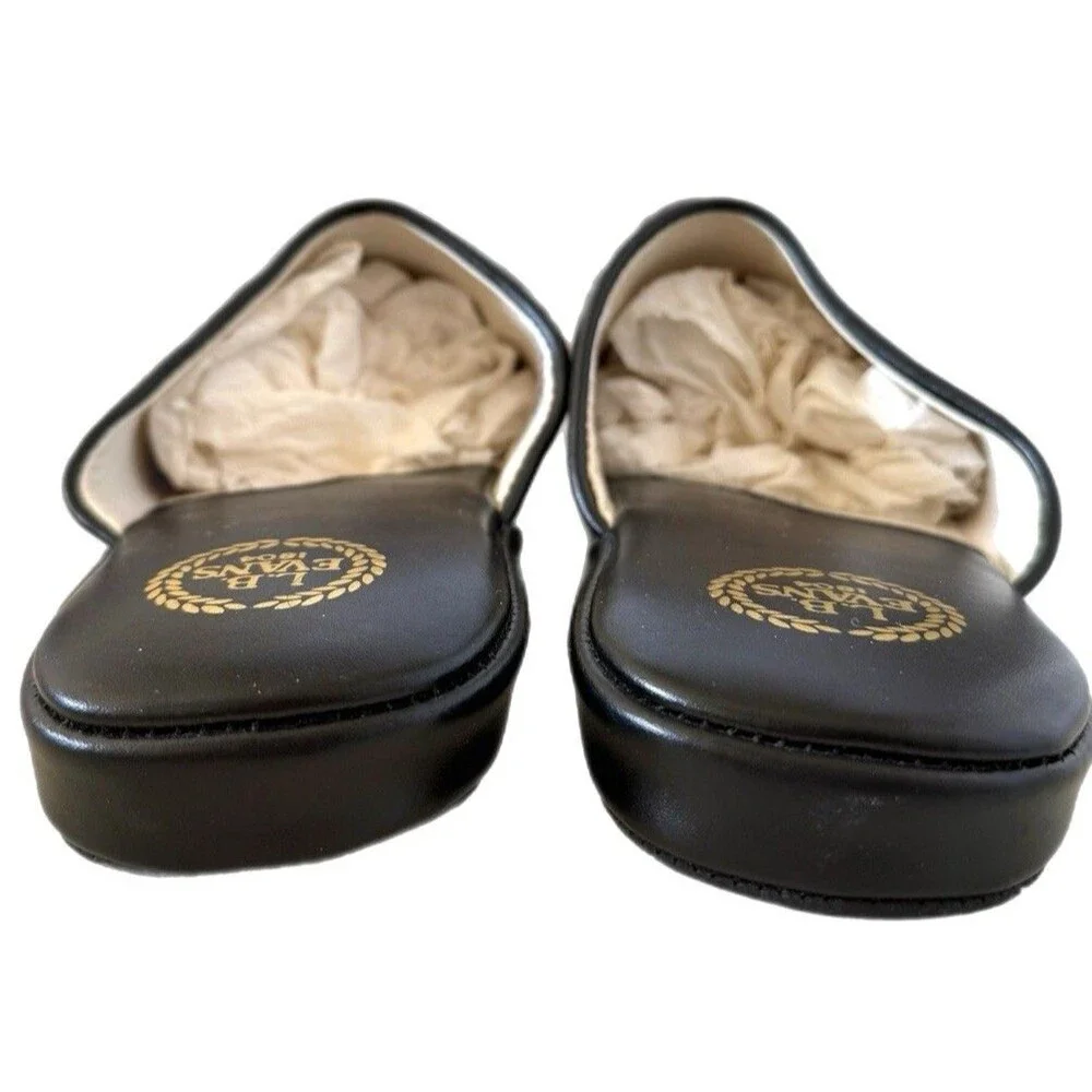 L.B. Evans 1804 Duke Black Slip On Padded Leather Slippers Men’s Size 10.5M